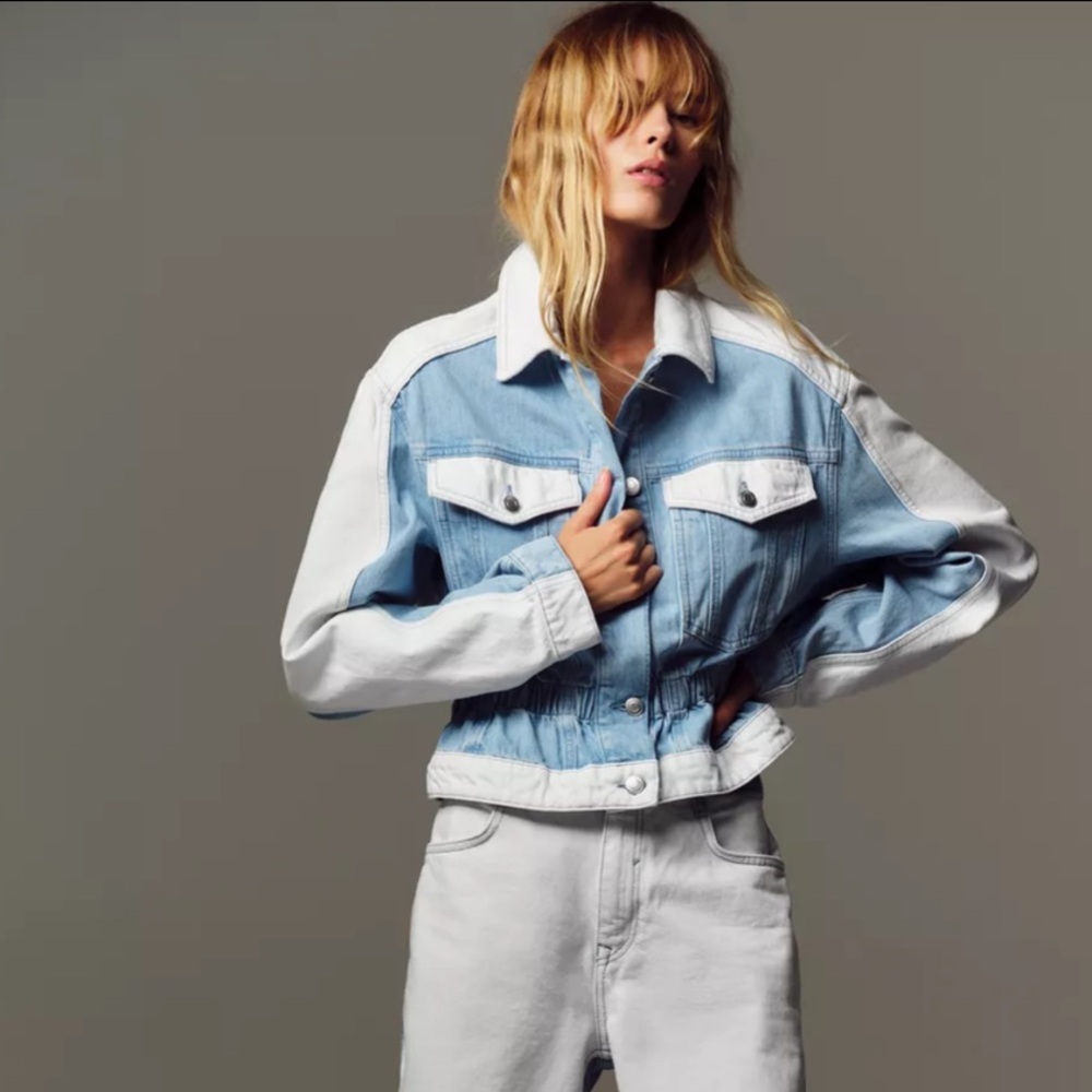 SOLD OUT!! ZARA Z1975 COMBINED DENIM JACKET Size M NWT